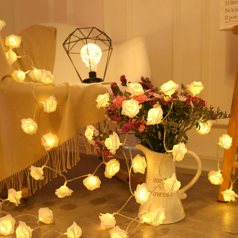 LED Rose Flower String Lights