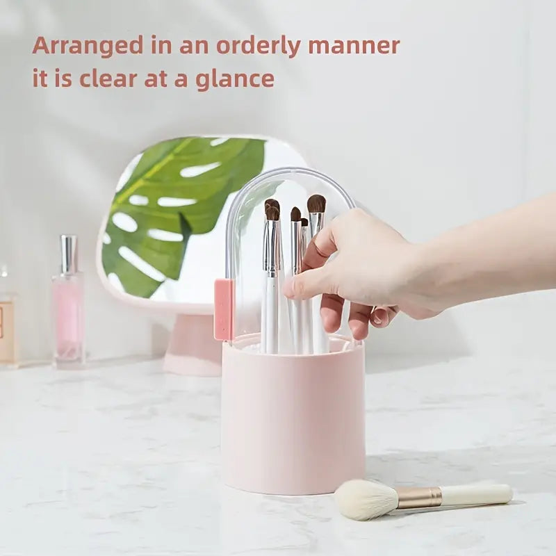 Multifunctional Brush Storage Bin with Dustproof Lid