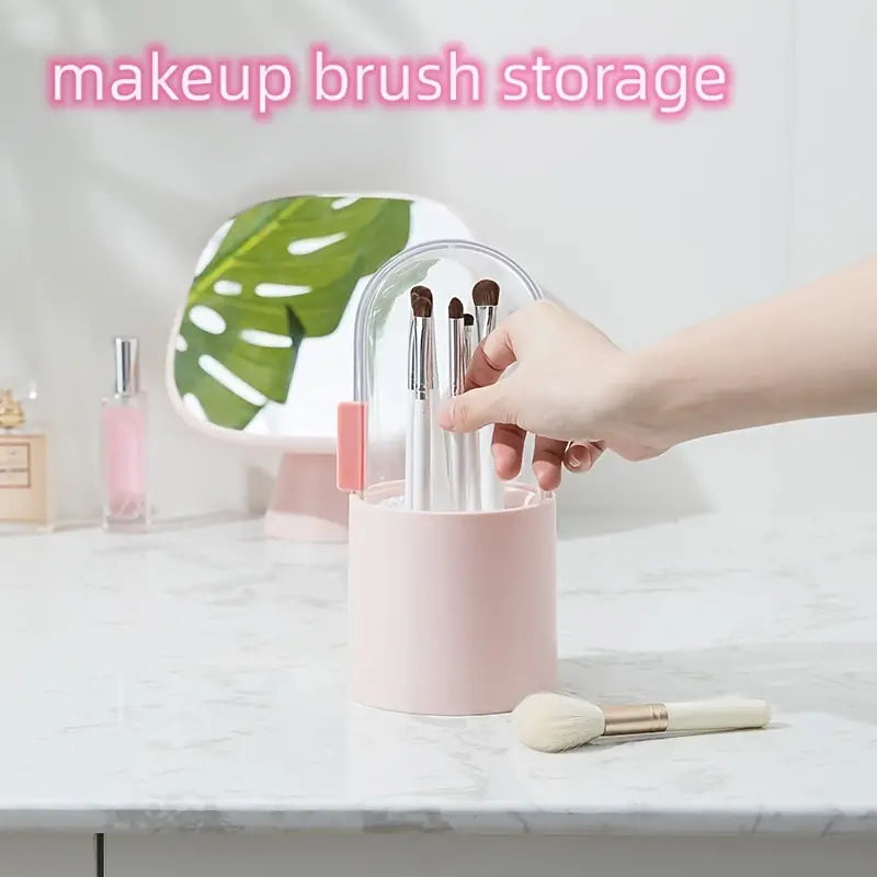 Multifunctional Brush Storage Bin with Dustproof Lid