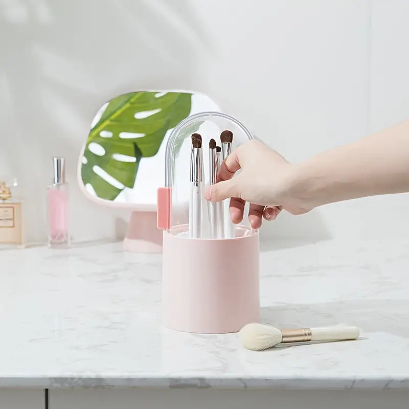 Multifunctional Brush Storage Bin with Dustproof Lid