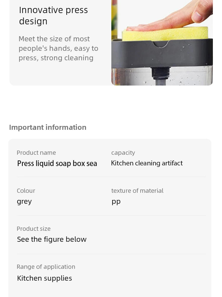 Kitchen Detergent Press Portable Soap Dispenser