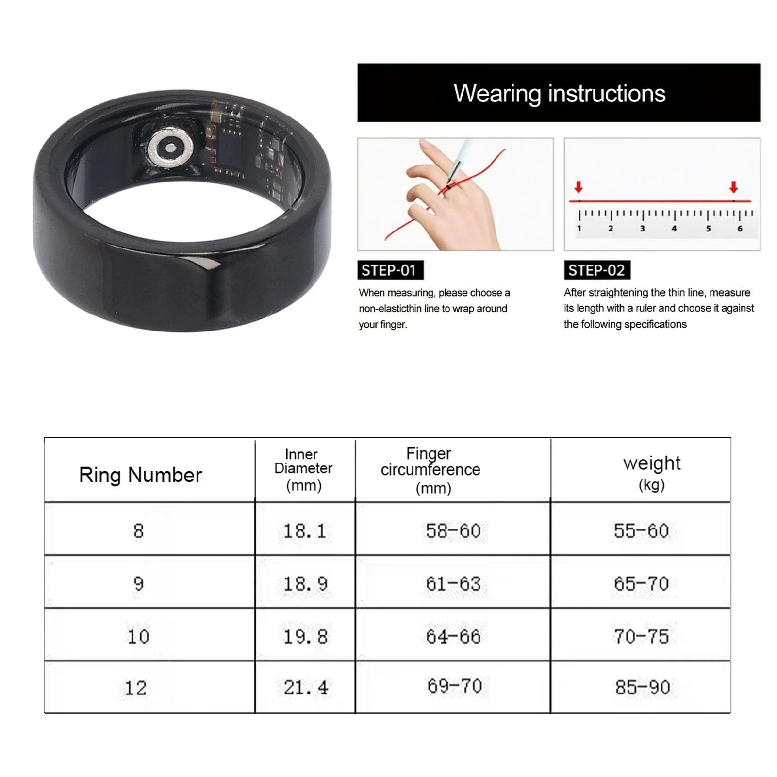 Smart black health ceramic wearable