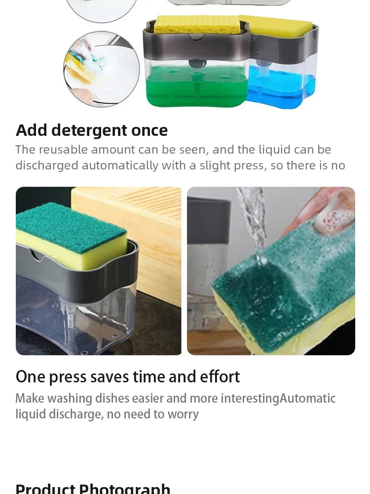 Kitchen Detergent Press Portable Soap Dispenser