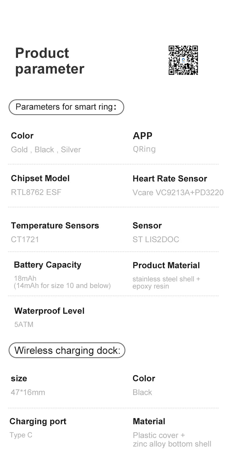 Smart Ring with Charging Dock