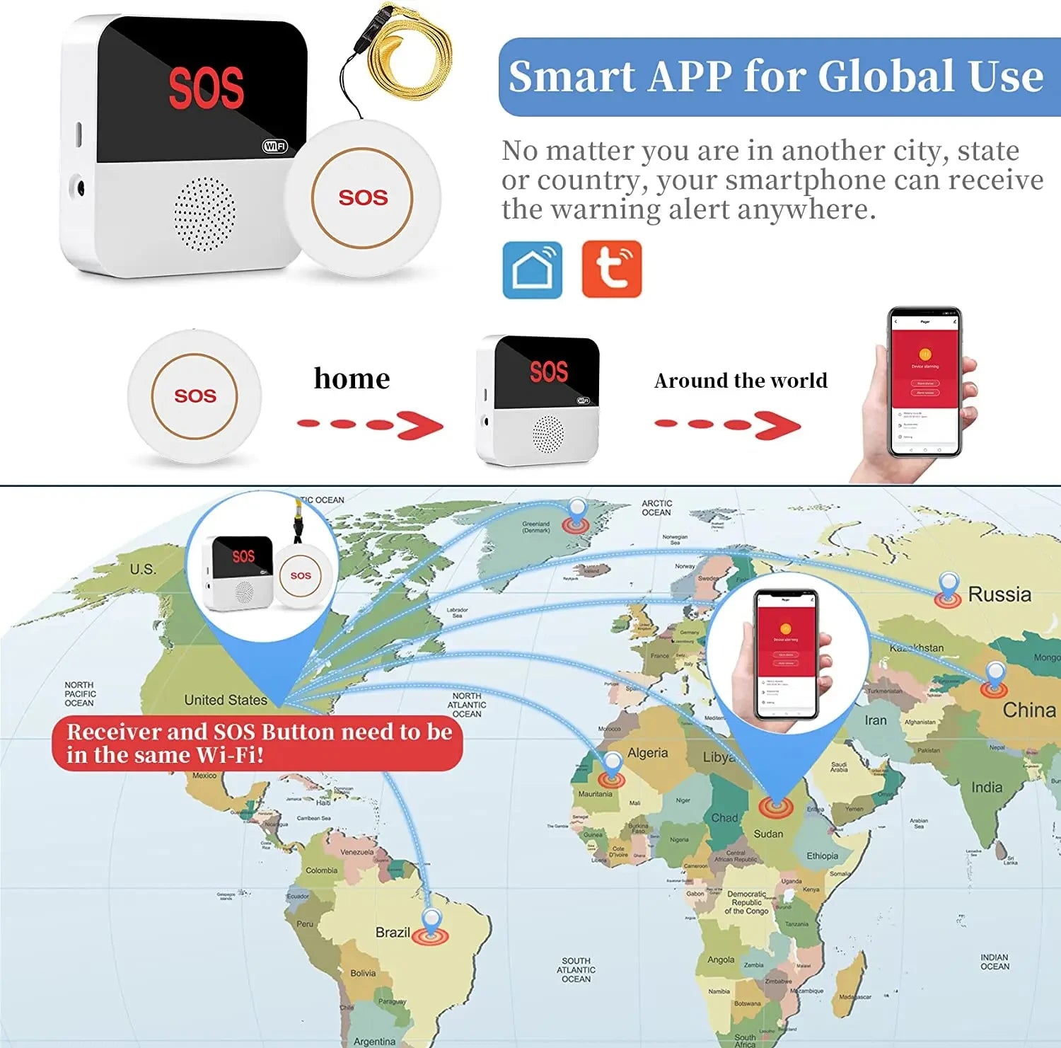 Smart WiFi SOS Emergency Call Button