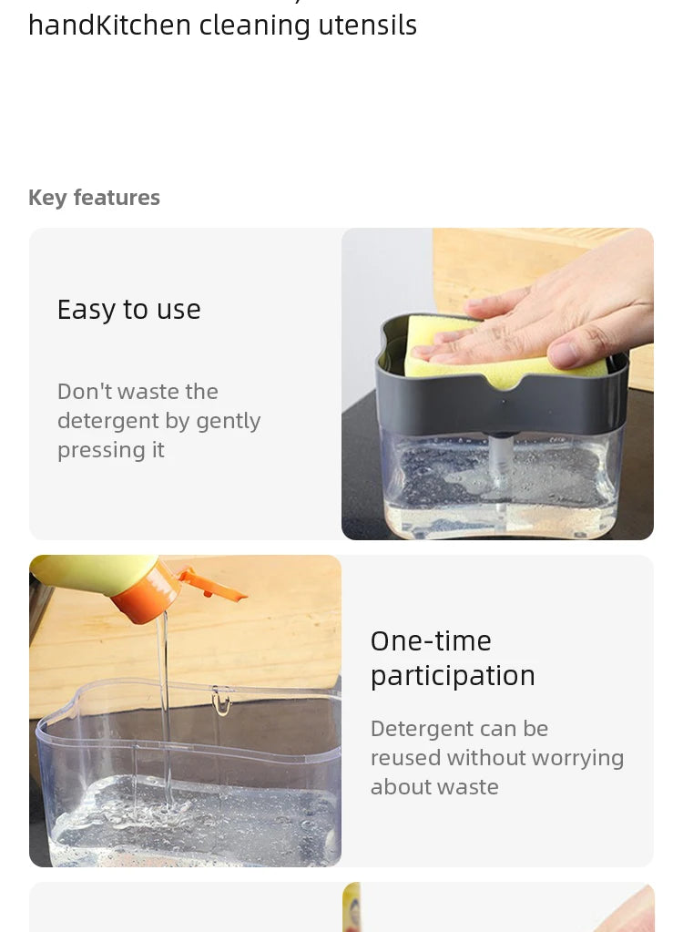 Kitchen Detergent Press Portable Soap Dispenser