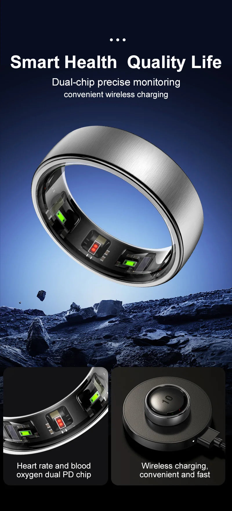 Smart Ring with Charging Dock