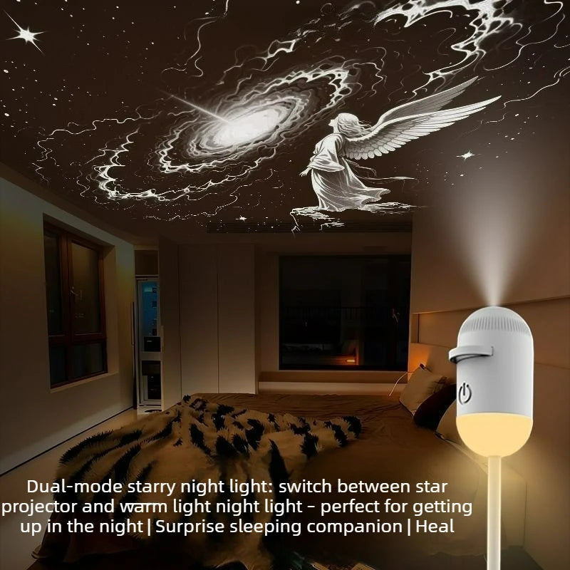 2-in-1 Mini Galaxy Star Projector Night Light