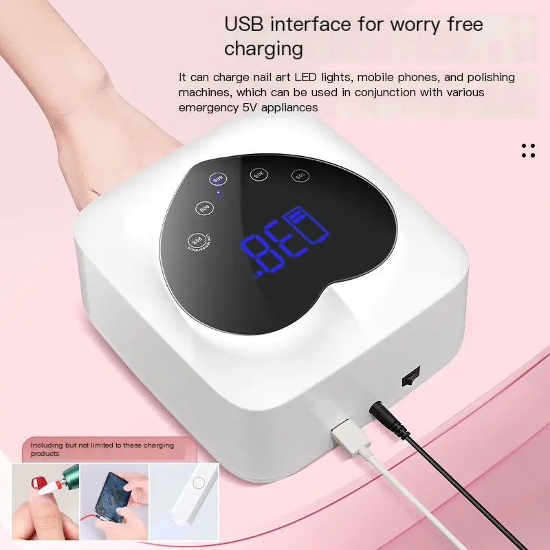 Wireless Nail Lamp with Rechargeable Lithium Battery